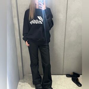 We11Done Women's Hoodie Black Logo Spellout Patch SizeXS Streetwear